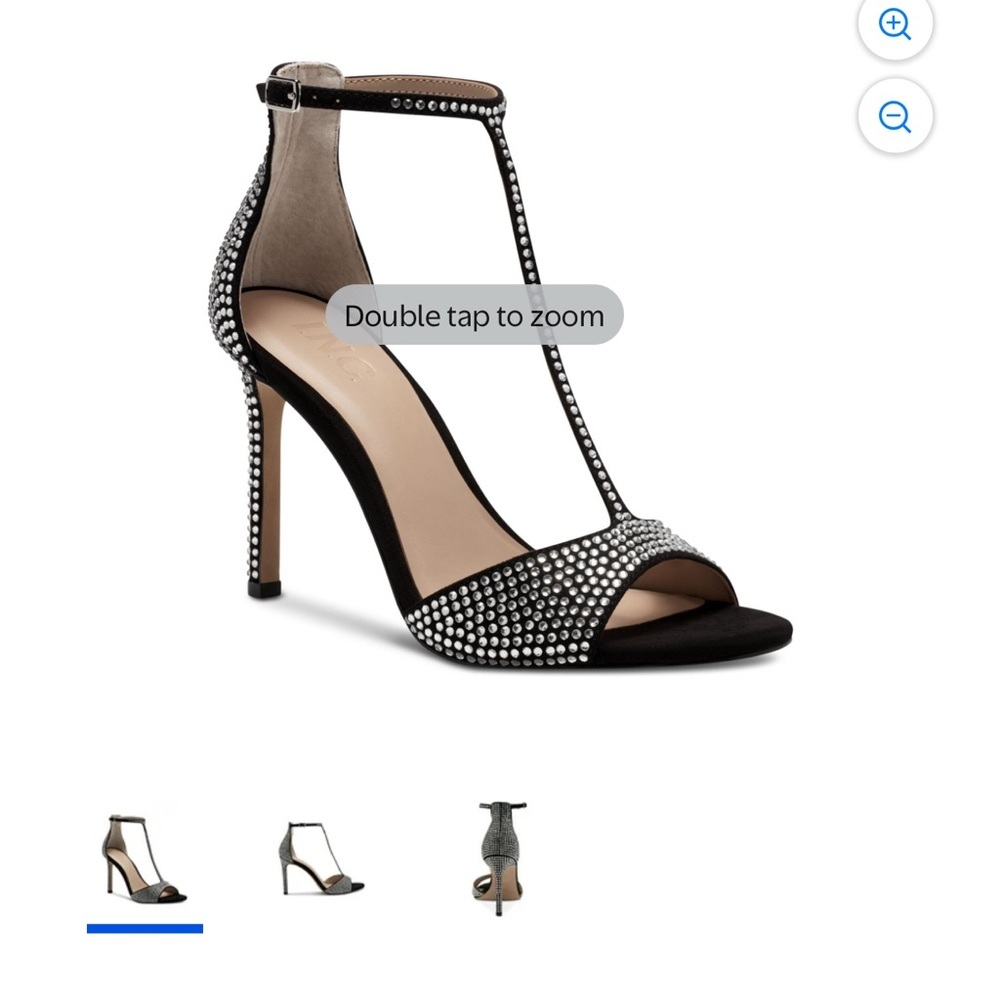 I.N.C. Elegant Black Heels with Rhinestone Detailing